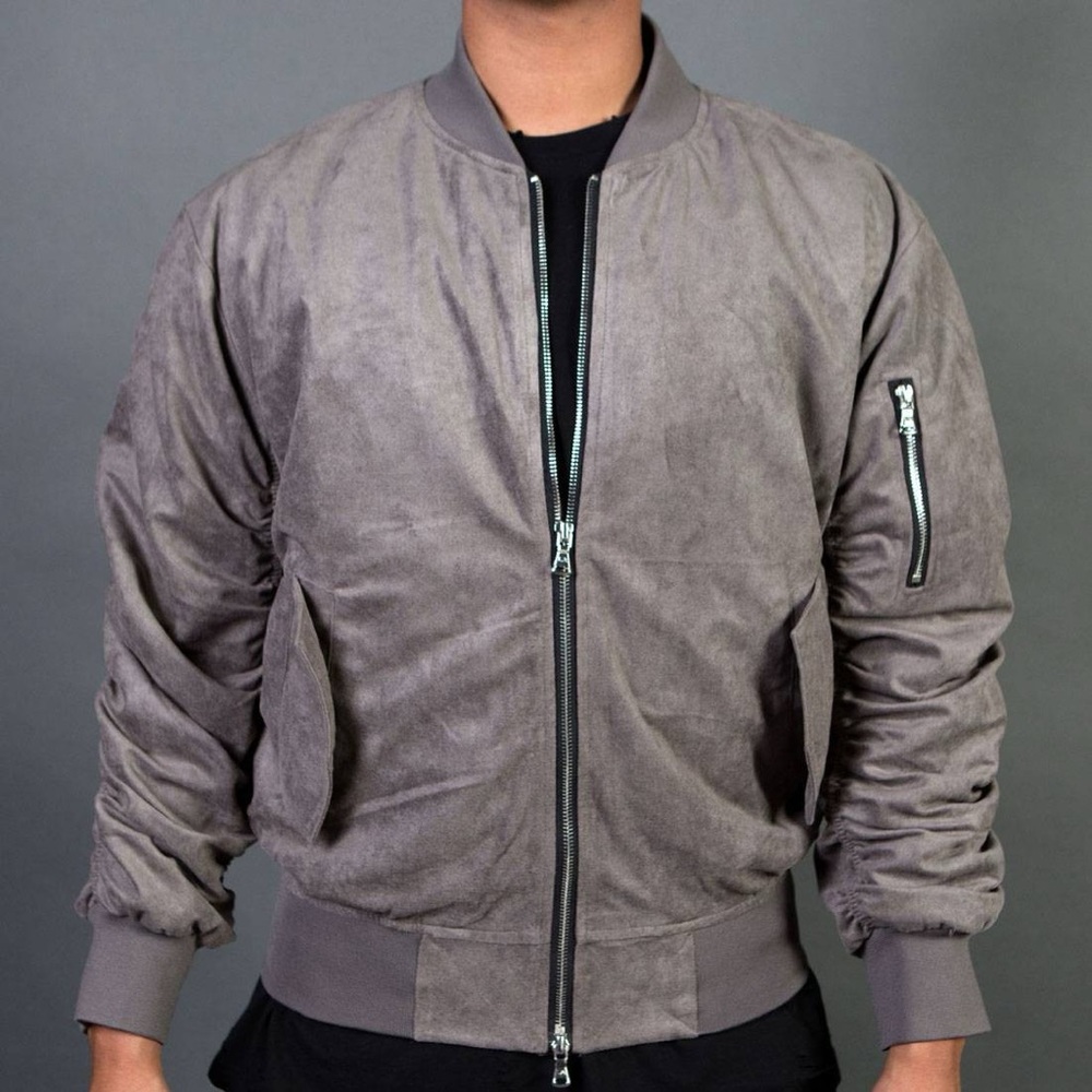 Lifted Anchors Bomber Jacket in Bird Gray